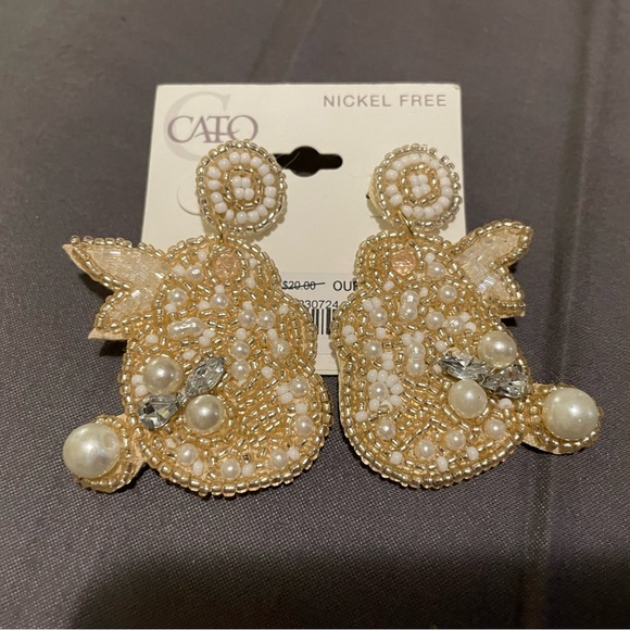 Nwt beaded bunny post back earrings - Picture 4 of 5